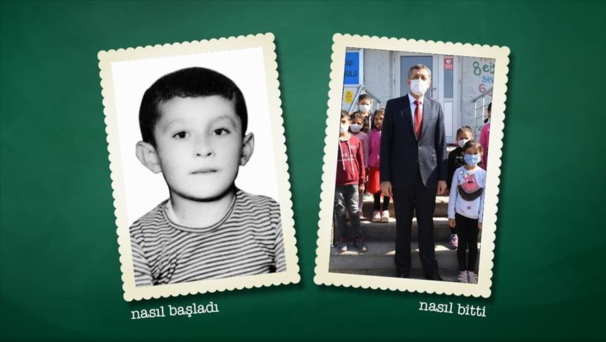 Milli Eğitim Bakanı Selçuk, 'Nasıl başladı, nasıl bitti' akımına ilkokul fotoğrafıyla katıldı