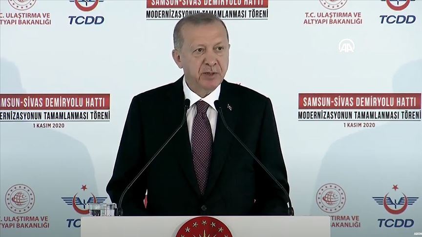 Erdoğan: Samsun-Sivas Demir Yolu Hattı lojistik taşımacılığa yeni bir ivme kazandıracak