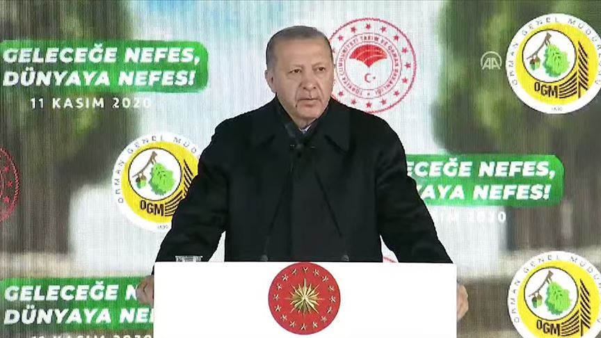 Erdoğan: Hedefimiz 2023 yılı sonuna kadar 7 milyar fidanın toprakla buluşmasını sağlamak