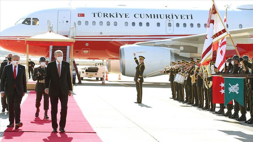 Cumhurbaşkanı Erdoğan KKTC'nin 37. kuruluş yıl dönümü törenine katıldı