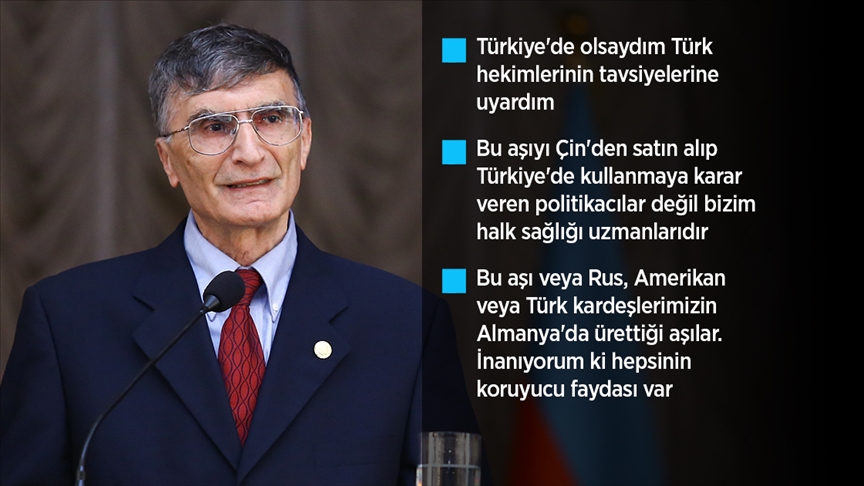 Nobel ödüllü bilim insanı Aziz Sancar: Türkiye'de olsam kuyruğa girer aşı yaptırırdım