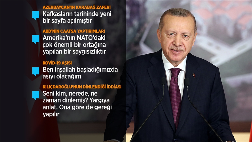 Erdoğan: Ermenistan 6'lı platforma katılırsa Türkiye-Ermenistan ilişkilerinde yeni bir sayfa açılabilir