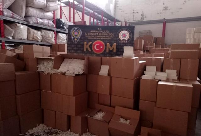Adana’da 10 milyon 750 bin adet kaçak makaron ele geçirildi!