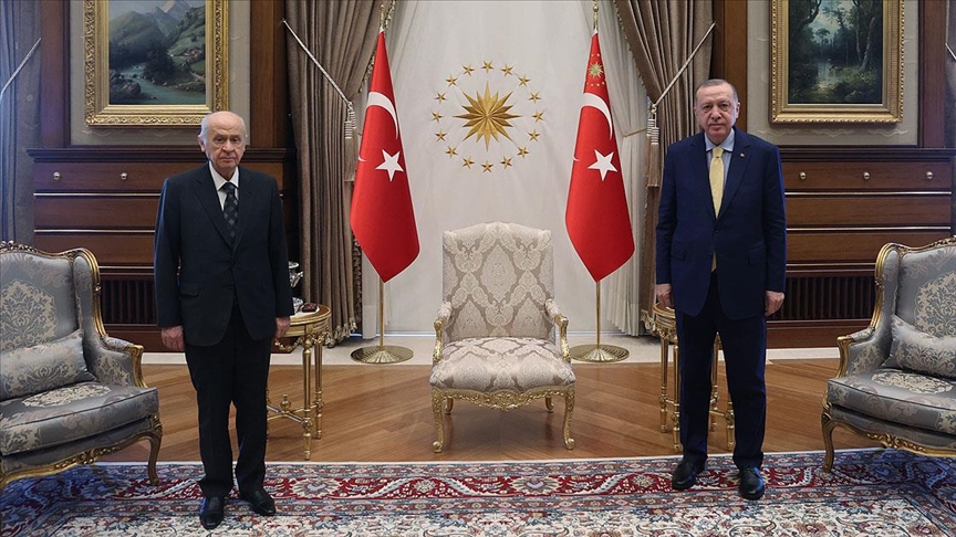 Cumhurbaşkanı Erdoğan MHP Genel Başkanı Bahçeli ile bir araya geldi
