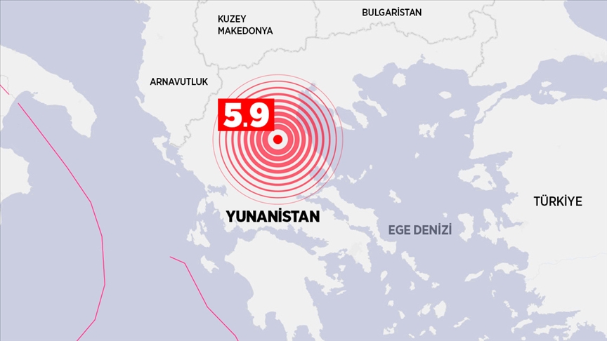 Yunanistan'ın Larissa kentinde 5,9 büyüklüğünde deprem