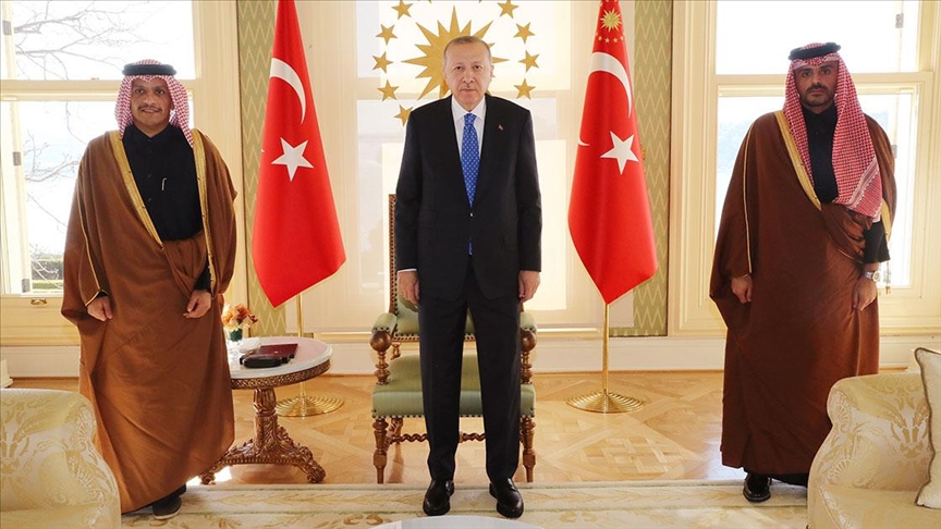 Cumhurbaşkanı Erdoğan, Katar Dışişleri Bakanı Al Sani'yi kabul etti