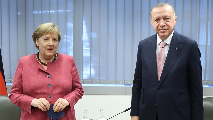 Cumhurbaşkanı Erdoğan, Almanya Başbakanı Merkel ile görüştü