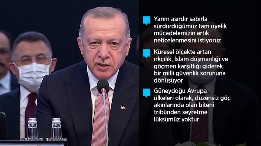 Erdoğan: Türkiye'nin tam üye olarak yer almadığı bir AB'nin çekim ve güç merkezi olması mümkün değildir