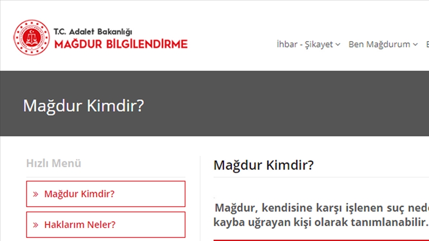 Adalet Bakanlığı 'Mağdur Bilgilendirme' internet sitesi erişime açıldı