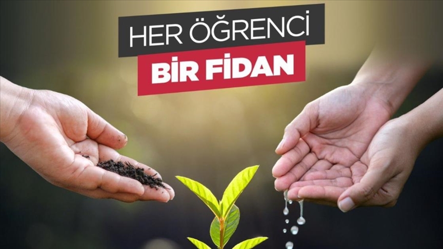 YTB'den burs verdiği uluslararası öğrenciler adına, yanan bölgeler için 5 bin fidan bağışı