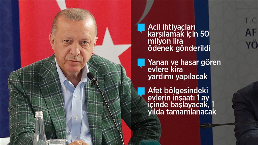 Erdoğan: Yanan her yeri daha fazlasıyla tekrar ağaçlandırmak en başta gelen görevimizdir