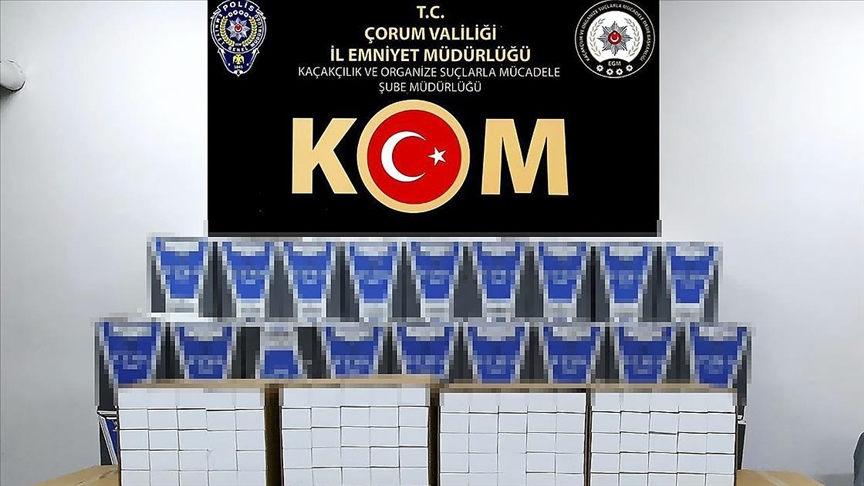 Çorum'da 1 milyon 30 bin makaron ele geçirildi