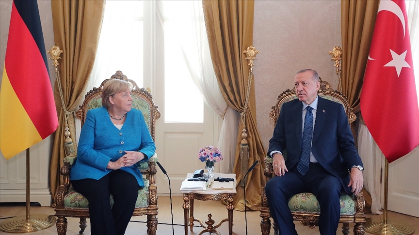 Cumhurbaşkanı Erdoğan, Almanya Başbakanı Merkel ile görüştü