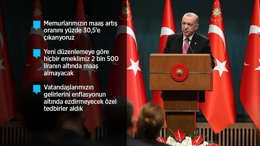 Cumhurbaşkanı Erdoğan'dan memur ve emekliye ek zam müjdesi