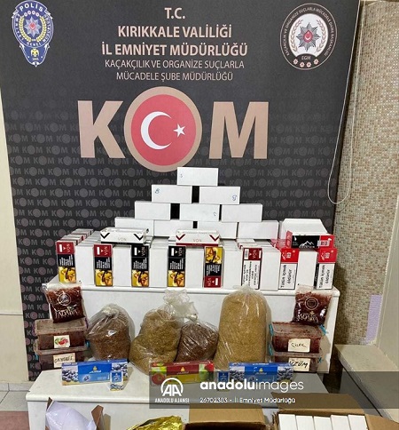 Kırıkkale'de 57 bin 800 makaron ve 102 kilogram kaçak tütün ele geçirildi!