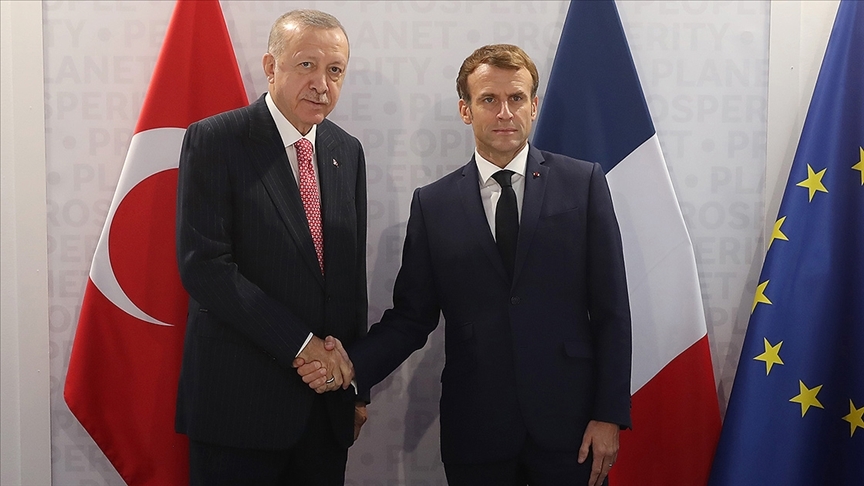 Cumhurbaşkanı Erdoğan, Fransa Cumhurbaşkanı Macron ile görüştü