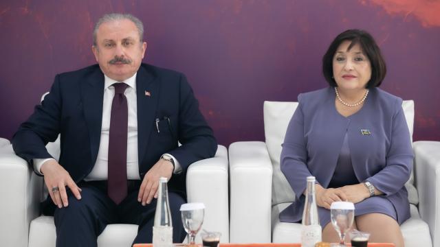 TBMM Başkanı Şentop, Azerbaycanlı mevkidaşı Gafarova ile görüştü