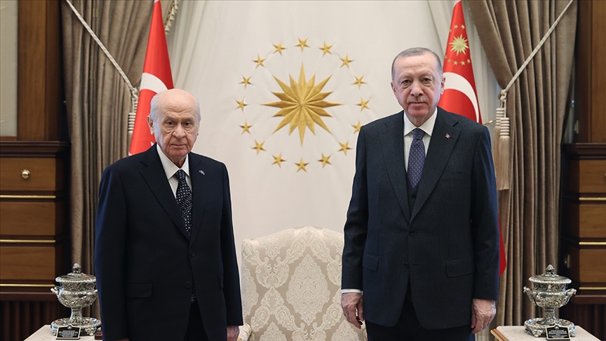 Cumhurbaşkanı Erdoğan, MHP Genel Başkanı Bahçeli ile bir araya geldi