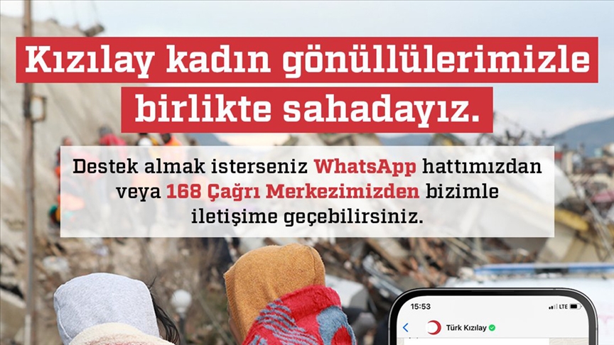 Türk Kızılay depremzede kadınlara özel WhatsApp hattı kurdu
