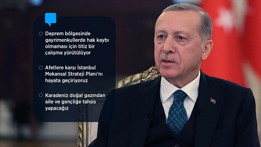 Cumhurbaşkanı Erdoğan: Deprem tehlikesinin olduğu 7 coğrafi bölgede, 7 rezerv şehir için çalışmalara başladık