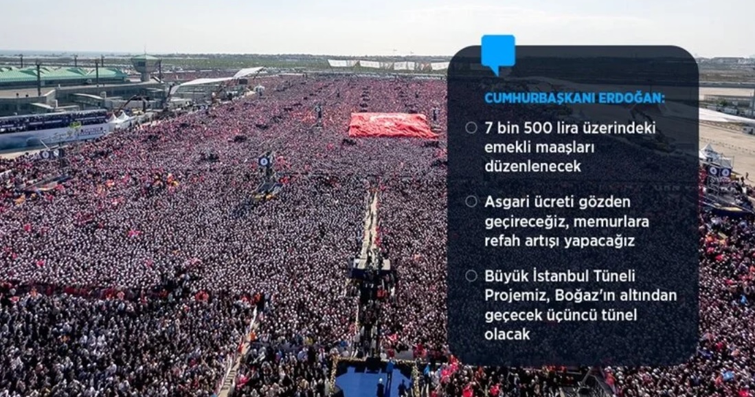 Cumhurbaşkanı Erdoğan, Büyük İstanbul Mitingi'ne 1 milyon 700 bin kişinin katıldığını açıkladı