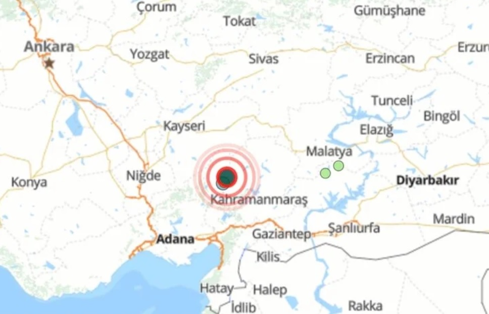 Kahramanmaraş'ta 4,7 büyüklüğünde deprem