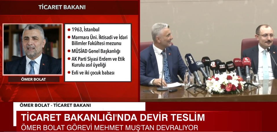 "Ticaret Bakanlığı'nda devir teslim"