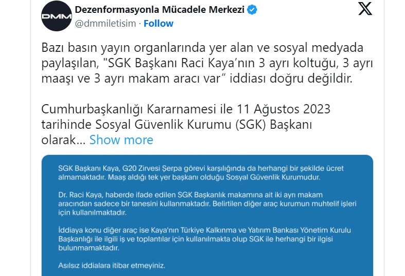 SGK Başkanı Kaya hakkındaki maaş ve makam aracı iddiaları yalanlandı