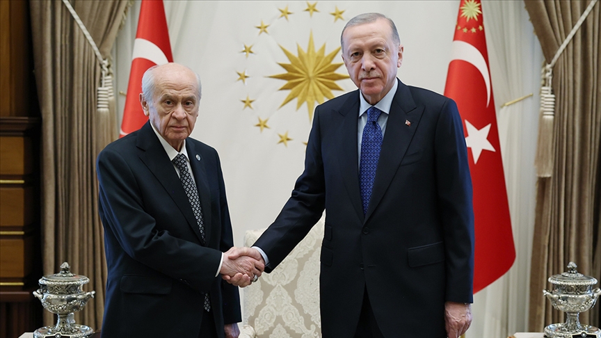 Cumhurbaşkanı Erdoğan, MHP Genel Başkanı Bahçeli'yi kabul etti