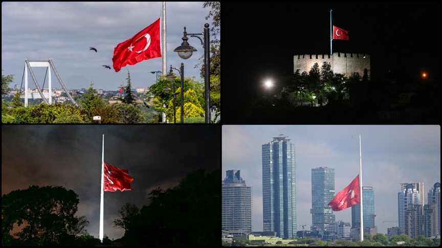 Reisi'nin hayatını kaybetmesinin ardından Ankara'da bayraklar yarıya indirildi