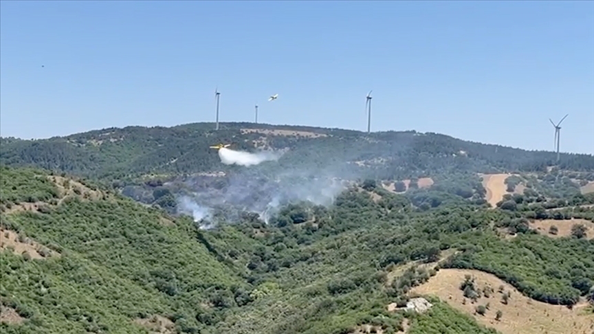 Balıkesir'de çıkan orman yangınına müdahale ediliyor