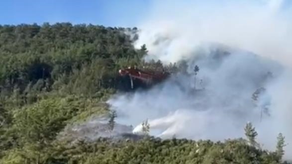 ANTALYA'DA İKİ BÖLGEDE ÇIKAN ORMAN YANGININA MÜDAHALE EDİLİYOR