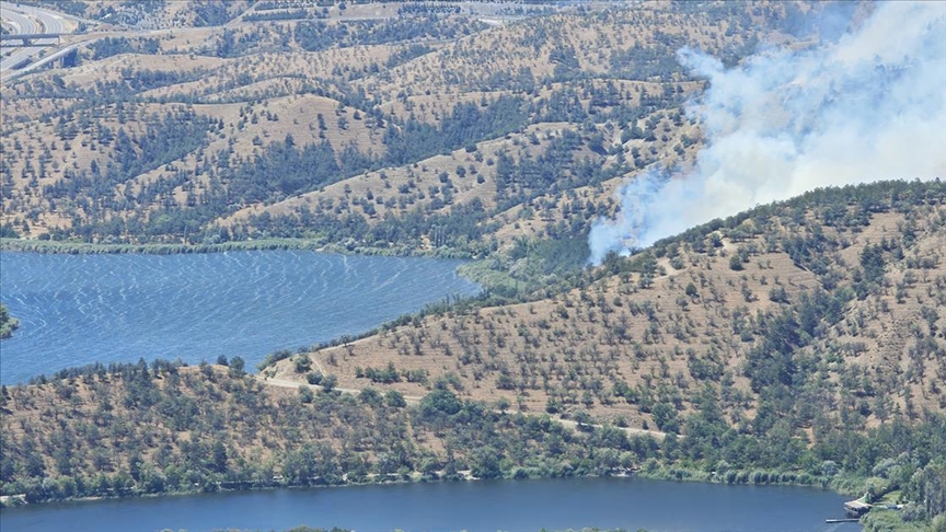 EYMİR GÖLÜ YAKINLARINDAKİ ORMANLIK ALANDA YANGIN