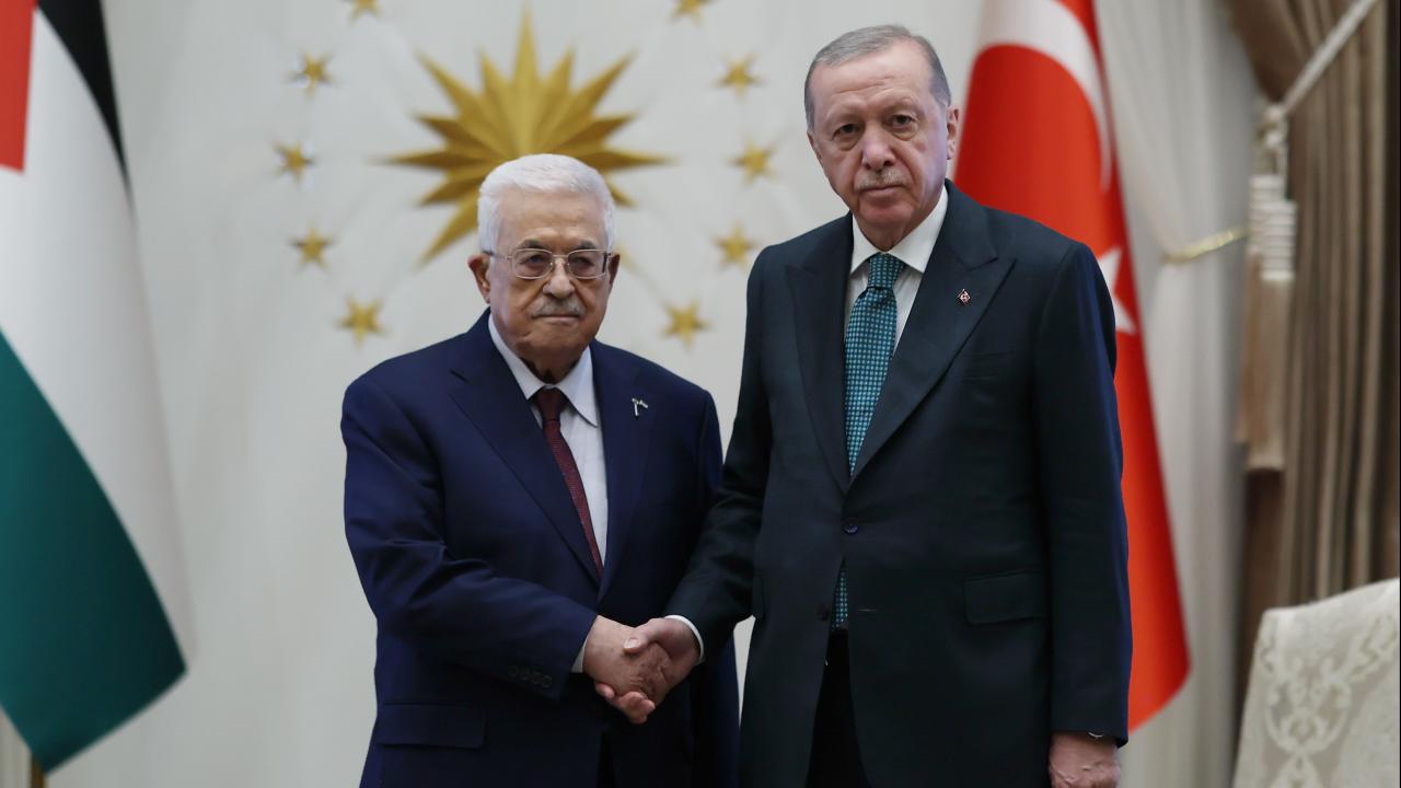 CUMHURBAŞKANI ERDOĞAN, FİLİSTİN DEVLET BAŞKANI ABBAS İLE GÖRÜŞÜYOR