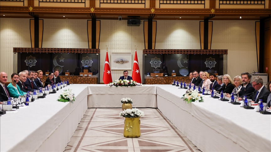 Cumhurbaşkanı Yardımcısı Yılmaz AB Türkiye Delegasyonu'nu ve üye ülke büyükelçilerini kabul ett