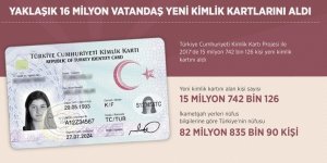 Yeni kimlik kartlarından alanların sayısı 16 milyona yaklaştı