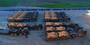 Afrin'e destek için gönderilen zırhlı araçlar Hatay'da