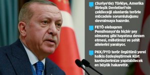 Erdoğan: Türkiye, ABD'nin çekileceği alanlarda terörle mücadele sorumluluğunu devralmaya hazır