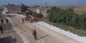 MSB, Türkiye'nin Tel Abyad'daki yol yapım çalışmalarının görüntülerini paylaştı