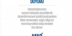 AFAD'dan depremle ilgili dezenformasyon uyarısı