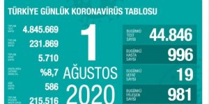 'Türkiye'nin Kovid-19 tablosunda son durum'