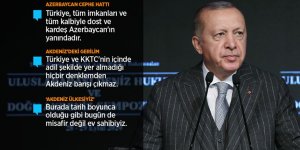 Erdoğan: Ermenistan işgal ettiği Azerbaycan topraklarını derhal terk etmelidir