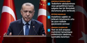 Cumhurbaşkanı Erdoğan: Yeni kontrollü normalleşme sürecini başlatıyoruz