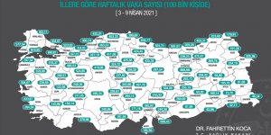 Haftalık 100 binde Kovid-19 vaka sayısı 79 ilde arttı, Samsun ve Ardahan'da azaldı