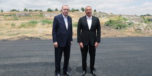 Cumhurbaşkanı Erdoğan ile Azerbaycan Cumhurbaşkanı Aliyev Fuzuli'de bir araya geldi