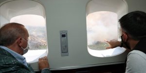 Cumhurbaşkanı Erdoğan Antalya'da orman yangınlarının yaşandığı bölgeleri helikopterden inceledi