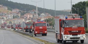 Azerbaycan'ın orman yangınlarına müdahale için gönderdiği üçüncü ekip Havza'dan geçti