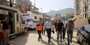 Bakan Soylu selden etkilenen Bozkurt'ta incelemelerini sürdürdü