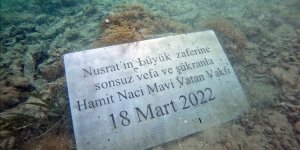 Nusret Mayın Gemisi için denizin derinliklerine plaket bırakıldı