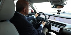 Erdoğan, Togg'un test sürüşünü yaptığı anların videosunu paylaştı